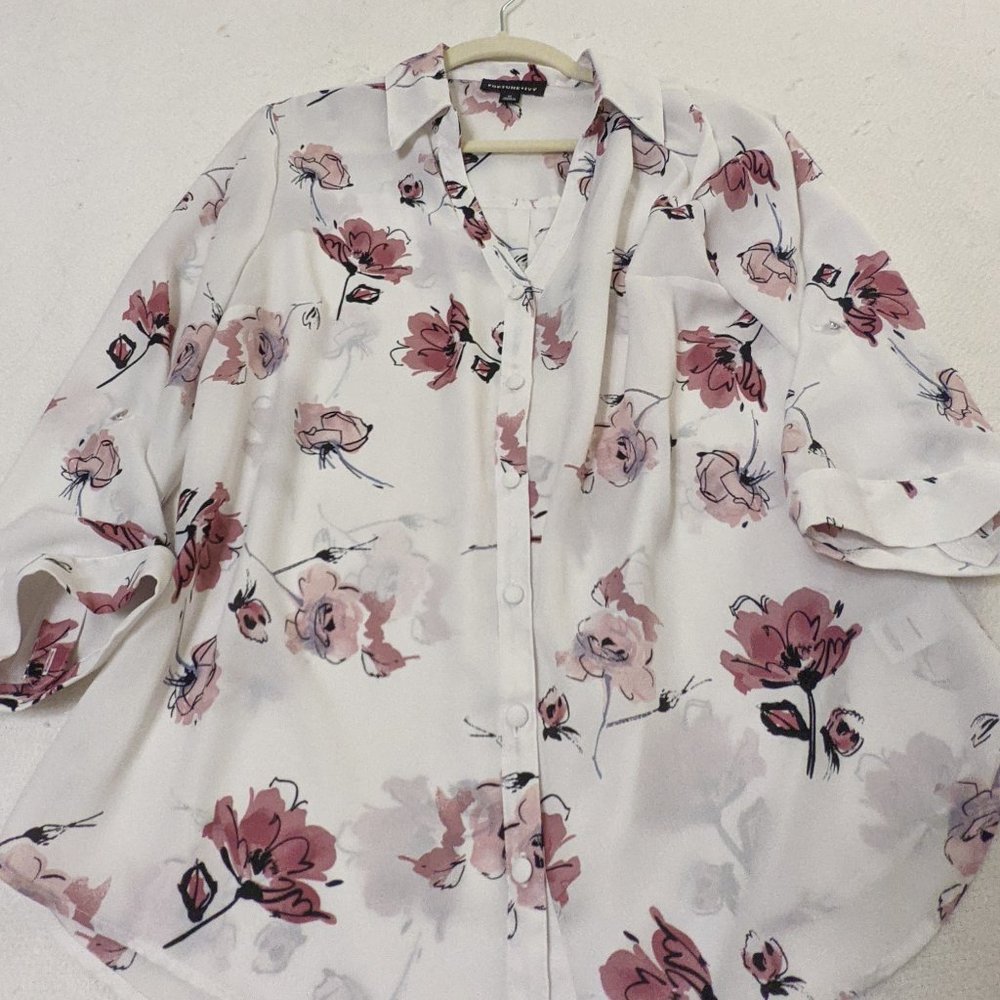 Stitchfix Fortune + Ivy Christelle Covered Button Blouse XL